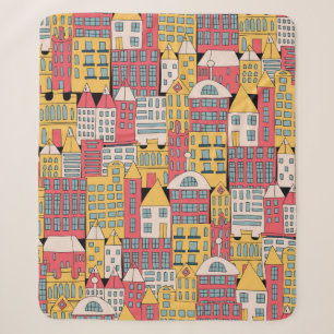 illustratie van een stadsgebouw in de voor sherpa deken