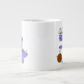 Illustratie van een Stegosaurus die basketbal spee Grote Koffiekop (Voorkant)
