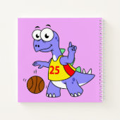 Illustratie van een Stegosaurus die basketbal spee Notitieboek (Achterkant)