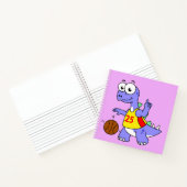 Illustratie van een Stegosaurus die basketbal spee Notitieboek (Binnen)