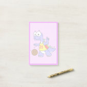 Illustratie van een Stegosaurus die basketbal spee Post-it® Notes (Op bureau)