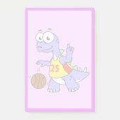 Illustratie van een Stegosaurus die basketbal spee Post-it® Notes (Voorkant)