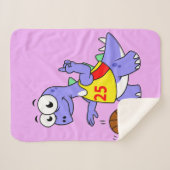 Illustratie van een Stegosaurus die basketbal spee Sherpa Deken (Voorkant (horizontaal))