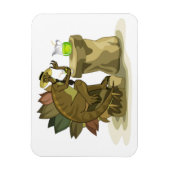 Illustratie van een stegosaurus die een drankje Dr Magneet (Verticaal)