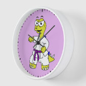 Illustratie van een stegosaurus die karate beoefen (Hoek)