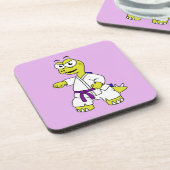 Illustratie van een stegosaurus die karate beoefen bier onderzetter (Linkerzijde)