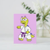 Illustratie van een stegosaurus die karate beoefen briefkaart (Staand voorkant)