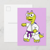 Illustratie van een stegosaurus die karate beoefen briefkaart (Voorkant / Achterkant)