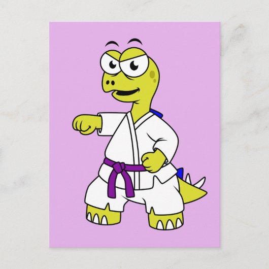 Illustratie van een stegosaurus die karate beoefen briefkaart (Voorkant)