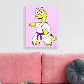 Illustratie van een stegosaurus die karate beoefen canvas afdruk (Insitu (Woonkamer))