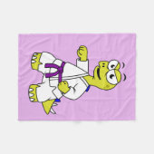 Illustratie van een stegosaurus die karate beoefen fleece deken (Voorkant (Horizontaal))