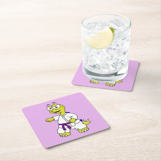 Illustratie van een stegosaurus die karate beoefen kartonnen onderzetters (Insitu)