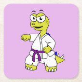 Illustratie van een stegosaurus die karate beoefen kartonnen onderzetters (Voorkant)