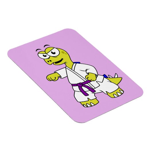 Illustratie van een stegosaurus die karate beoefen magneet (Rechterzijde)
