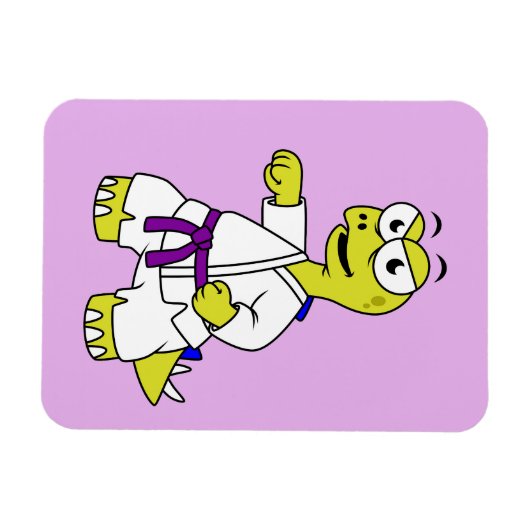 Illustratie van een stegosaurus die karate beoefen magneet (Horizontaal)