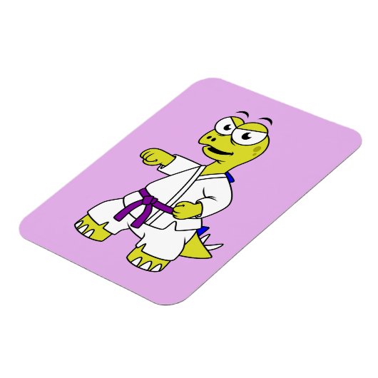 Illustratie van een stegosaurus die karate beoefen magneet (Linkerzijde)