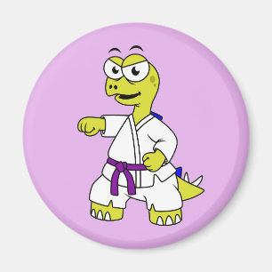 Illustratie van een stegosaurus die karate beoefen magneet