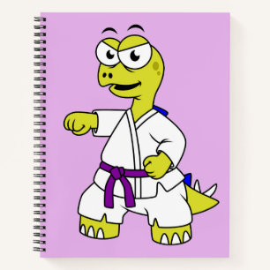 Illustratie van een stegosaurus die karate beoefen notitieboek