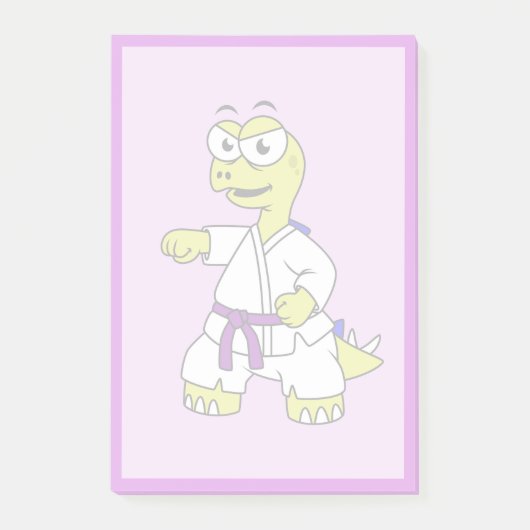 Illustratie van een stegosaurus die karate beoefen post-it® notes (Voorkant)