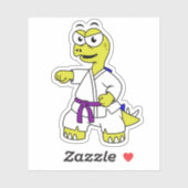 Illustratie van een stegosaurus die karate beoefen sticker (Vel)