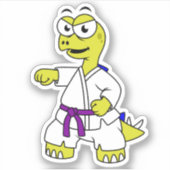 Illustratie van een stegosaurus die karate beoefen sticker (Voorkant)