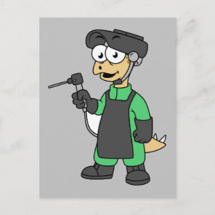 Illustratie van een Stegosaurus-lasser. Briefkaart