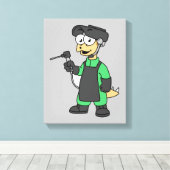 Illustratie van een Stegosaurus-lasser. Canvas Afdruk (Insitu (Houten vloer))