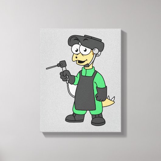 Illustratie van een Stegosaurus-lasser. Canvas Afdruk (Voorkant)