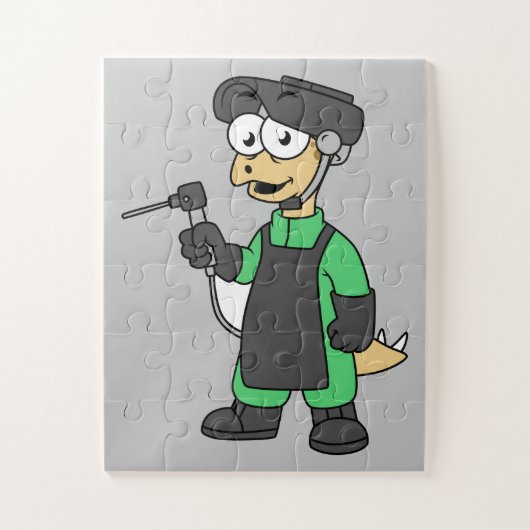 Illustratie van een Stegosaurus-lasser. Legpuzzel (Verticaal)