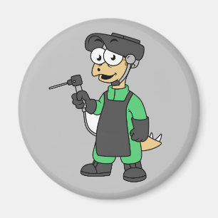 Illustratie van een Stegosaurus-lasser. Magneet