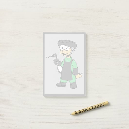 Illustratie van een Stegosaurus-lasser. Post-it® Notes (Op bureau)