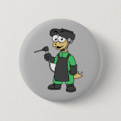 Illustratie van een Stegosaurus-lasser. Ronde Button 5,7 Cm (Voorkant)