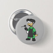 Illustratie van een Stegosaurus-lasser. Ronde Button 5,7 Cm (Voorkant /achterkant)