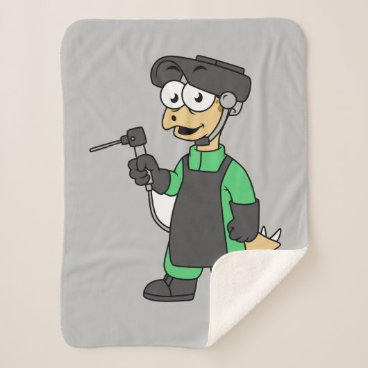 Illustratie van een Stegosaurus-lasser. Sherpa Deken (Voorkant)