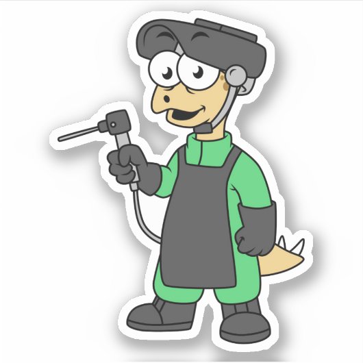 Illustratie van een Stegosaurus-lasser. Sticker (Voorkant)