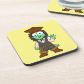 Illustratie van een Stegosaurus piraat, Jack Sparr Bier Onderzetter (Linkerzijde)