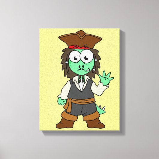 Illustratie van een Stegosaurus piraat, Jack Sparr Canvas Afdruk (Voorkant)