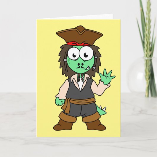 Illustratie van een Stegosaurus piraat, Jack Sparr Kaart (Voorkant)