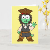 Illustratie van een Stegosaurus piraat, Jack Sparr Kaart (Gele Bloem)