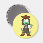 Illustratie van een Stegosaurus piraat, Jack Sparr Magneet (Voorkant / Achterkant)