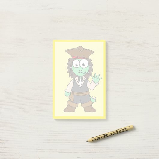 Illustratie van een Stegosaurus piraat, Jack Sparr Post-it® Notes (Op bureau)