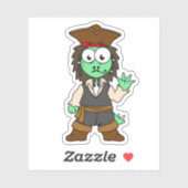 Illustratie van een Stegosaurus piraat, Jack Sparr Sticker (Vel)