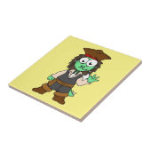 Illustratie van een Stegosaurus piraat, Jack Sparr Tegeltje (Zijkant)