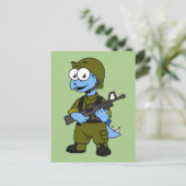 Illustratie van een Stegosaurus soldaat. Briefkaart (Staand voorkant)