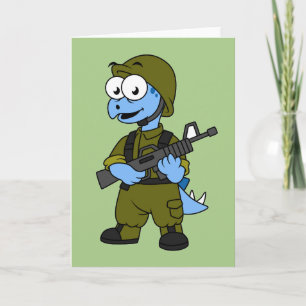 Illustratie van een Stegosaurus soldaat. Kaart