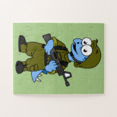 Illustratie van een Stegosaurus soldaat. Legpuzzel (Horizontaal)