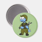 Illustratie van een Stegosaurus soldaat. Magneet (Voorkant / Achterkant)