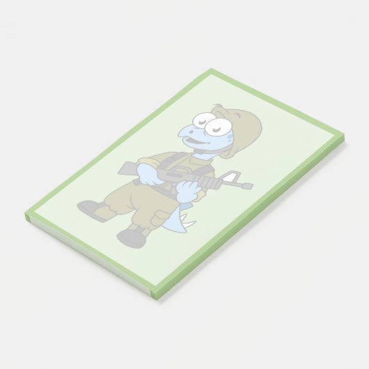 Illustratie van een Stegosaurus soldaat. Post-it® Notes (Schuin)