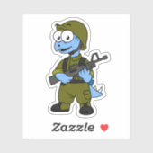 Illustratie van een Stegosaurus soldaat. Sticker (Vel)