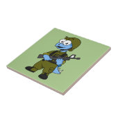 Illustratie van een Stegosaurus soldaat. Tegeltje (Zijkant)